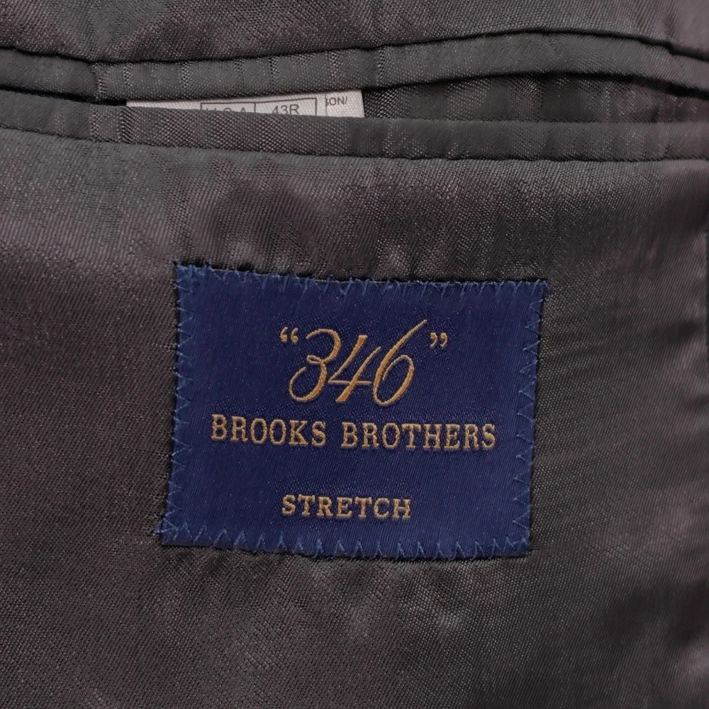 Brooks Brothers 346 Stretch‎ Gray Wool Blazer 40R 2 Button Tagged 43R